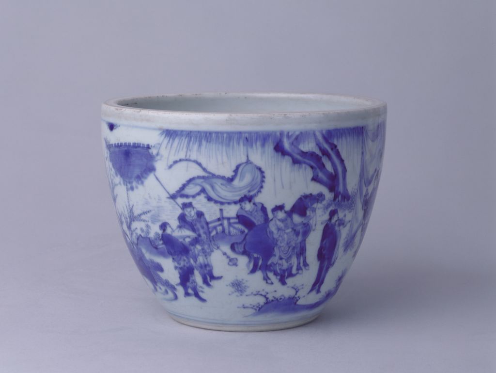 图片[1]-Blue and white figure vat-China Archive